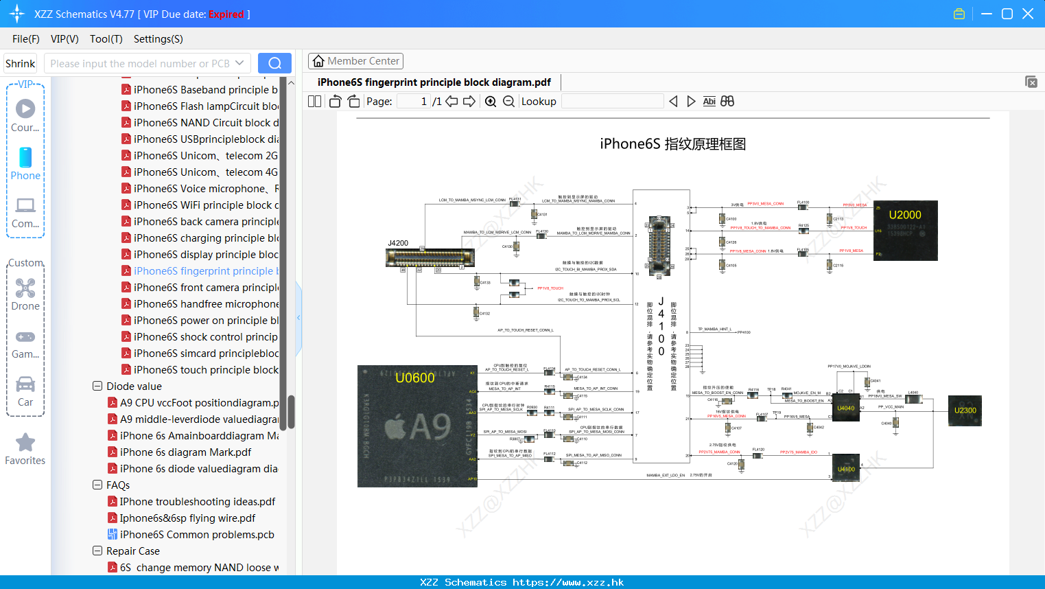 IPhone6S Fingerprint Principle Block Diagram